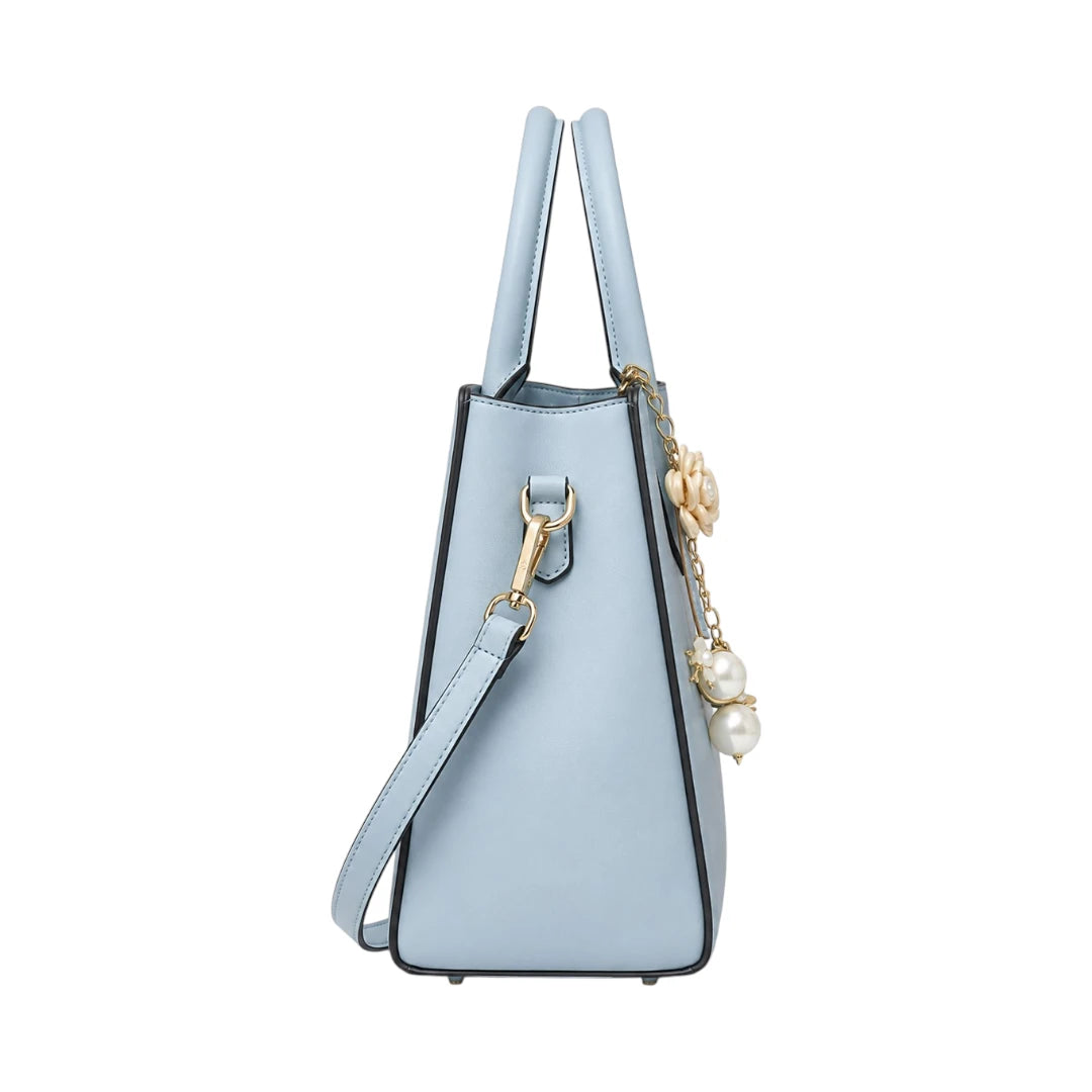 Misty's Bag Addiction Elegant Blue Leather Shoulder Bag for Women